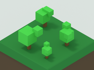 Isometric Tree 3d blender cubic design