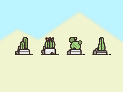 Cactus Illustration grid