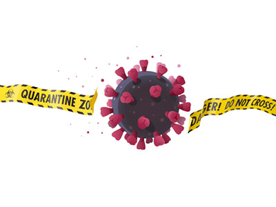 Coronavirus impact. Vector illustration ban barrier biohazard borders break caution coronavirus disease epidemic impact macro outbreak pandemic quarantine sphere tape vector virus