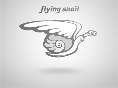 Funny flying snail with wings concept creation dream flying freedom funny idea inspiration logo snail speed wings