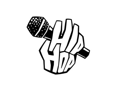 HHH black graffiti hand hip hop label lettering logo mic microphone music rap rap battle