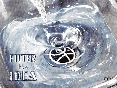 Filter The Idea chrome concept dribble funnel painting sink vortex water