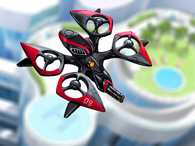 Seeking a rebel hackers concept cyberpunk drone flying futuristic game gatling kickstarter police quadrocopter sci fi total control