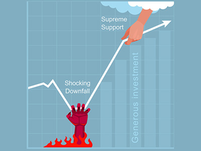 Business Rescue arrow business concept development downfall economic evil forecast god graph prediction shocking