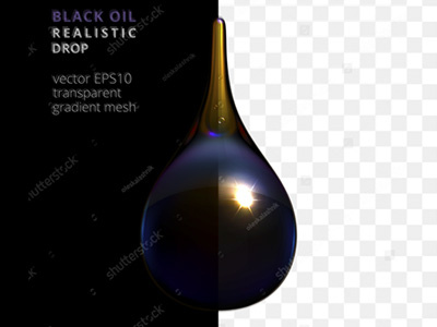 Vector drop of 'Black gold' 3d black chemical drop droplet energy fuel oil petroleum realistic transparent vector