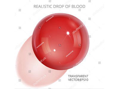 Drop of blood, top view 3d ball blood drop genetic hemoglobin medical red research top view transparent vector
