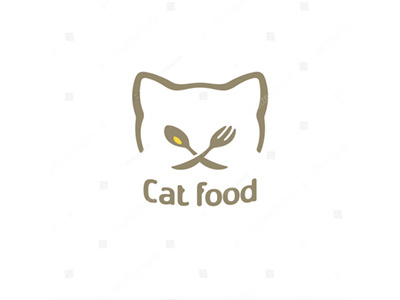 Cat food logo animal cat diet font food fork head kitty logo pet spoon supply