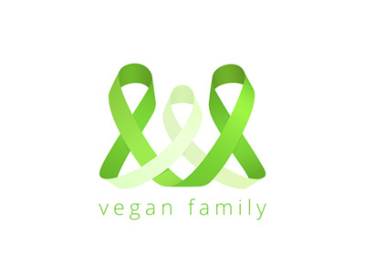 Family of Vegans awareness diet eco family green health logo parents ribbon symbol vegans vegetarian