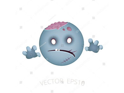 Dribb...brainsssss blue brains emoji emoticon face halloween horror icon scary smiley vector zombie