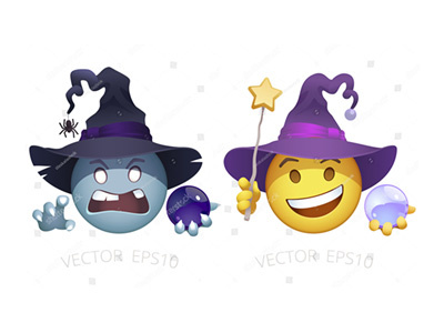 Chat witcherization emoji emoticon funny halloween hat horror magic scary smiley sorceress witch wizard