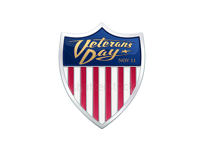 Veterans Day. Realistic vector badge