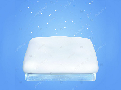 Snow pillow over cut of ice 3d blue drift ice new year pad podium presentation snow snowfall winter xmas