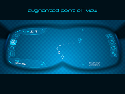 Augmented point of view 3d augmented glasses goggles headset interface reality vector view virtual