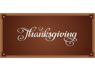 Thanksgiving calligraphic card