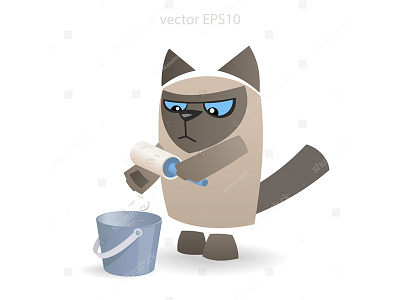 Clean-Cut Cat adhesive cartoon cat clean disgruntled grumpy lint molt pet roller siamese sticky