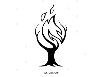 Wildfire icon burn disaster fire flame foliage forest idea ink line art logo tree wildfire