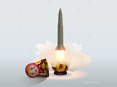 Matryoshka Missile alert ballistic caricature cold war doll matryoshka metaphor military missile nuclear rocket soviet