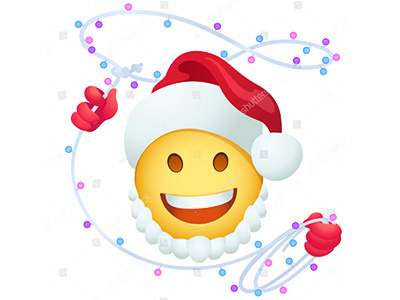 SantaBoy chat claus cowboy emoji emoticon garland lariat lasso new year red hat santa smiley