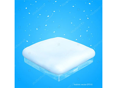 Isometric snow drift 3d blue floating ice icon location podium realistic snow template vector winter