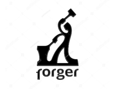 Abstract Forger anvil artisan blacksmith farrier forger hammer ironwork logo metalwork repairman silhouette smith
