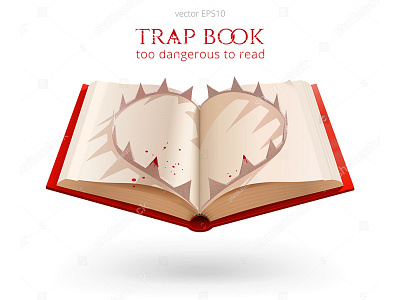 Trap Book 3d bad bear trap bestseller blood book concept dangerous horror open scandal wrong