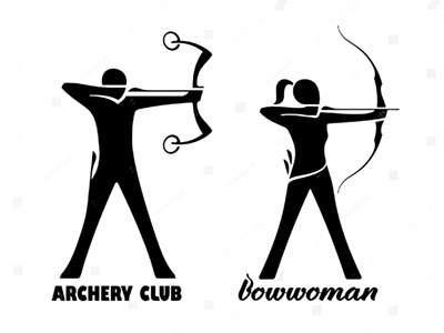 Signs for some Archery Club amateur archer archery bow bowman compound logo pictograph recurve shooting silhouette sports