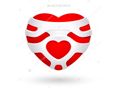 Valentine for robots 3d concept cyber cyborg futuristic heart high tech pacemaker robot sci fi valentine vector