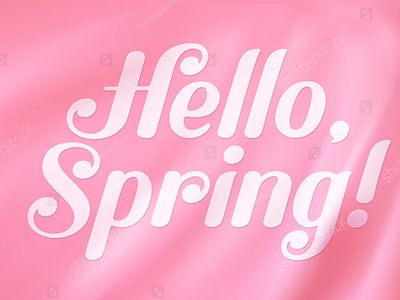 Spring Flag april banner calligraphy flag font hello march pink script spring sweet wavy