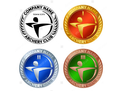 Archery club logo / sports medals set aiming archer archery awards bow bowman club logo medal shooting sport sportsman