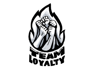 Team Loyalty assistance bunch fire fist flame friend game logo loyalty support team unity