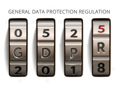 GDPR notification banner in the form of combination lock case code combination compliance concept data europe gdpr isolated lock protection regulation