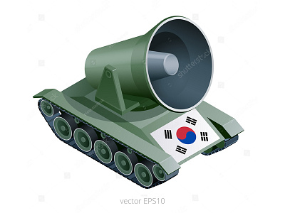 Propaganda Loudspeaker army isometric korea loudspeaker megaphone military north propaganda south speaker tank vehicle