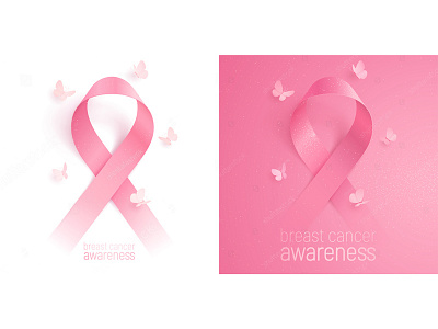 Vector pink ribbons