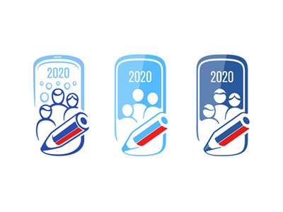 Census Campaign 2020 2020 app awareness census concept family frame icon logo logotype online pencil people phone population questionnaire russian smartphone sticker vector