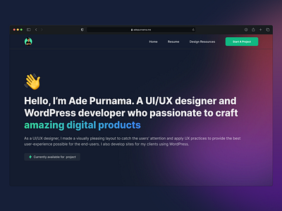 Personal Portfolio Website design figma landing page landing page design responsive design ui design ux design web design website concept website design