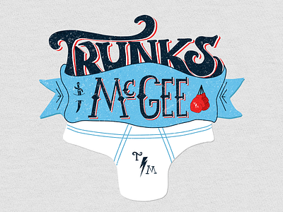 Trunks McGee fighter hand lettering logo mma screenprint