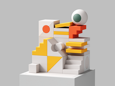 Stacked 3d 3d artist abstract cinema4d cubes geometric illustration render set design