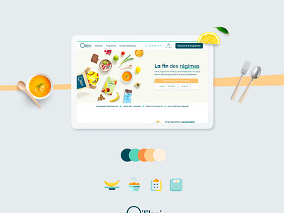 Redesign Qilibri - The end of diets branding design icon illustration minimal ui ux vector web website