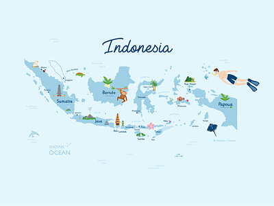 Indonesia Map ♥ bali branding design icon illustration indonesia map traveling typography ui vector