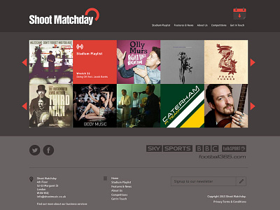 Flat red and grey design for music promotions company 