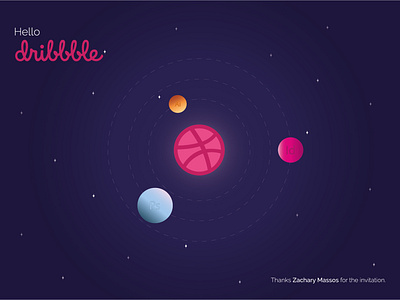Hello Dribbble! debut debut shot design dribbble hello planets universe
