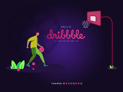 Hello Dribbble ! illustration