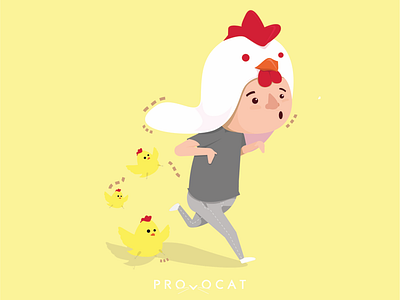 Chicken boy flat illustrator kidsbook
