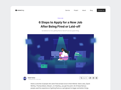 Blog post about laid off article article illustration blog blog post career illustration editorial illustration layoff illustration post single post ui illustration ux illustration wordpress work illustration