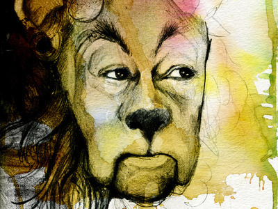 Lion cowardly lion illustration wizard of oz