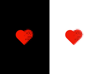 Pixerience logo heart pixel red