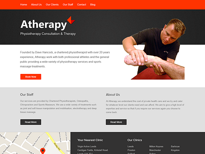 Atherapy Website black branding flat graphic design grey logo red web design website