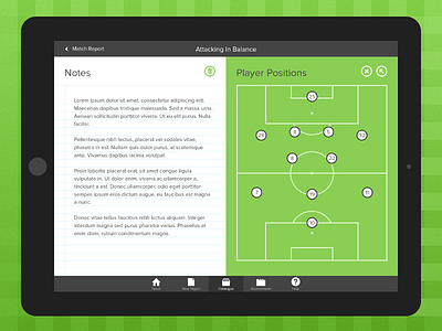 Elite Scout - Pitch branding graphic design green icons interface ipad scouting soccer tablet ui web