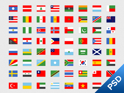 Simple Flags 2 flag flags flat free icon psd set simple vector