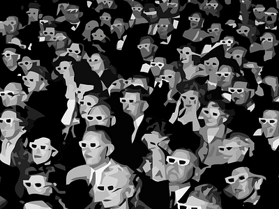 Watching A Movie audience cine club cinema googles luminor poster public